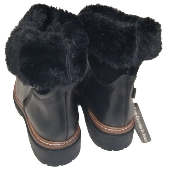 Fabianelli Black Leather Mid Lug Booties - Picture 6 of 8